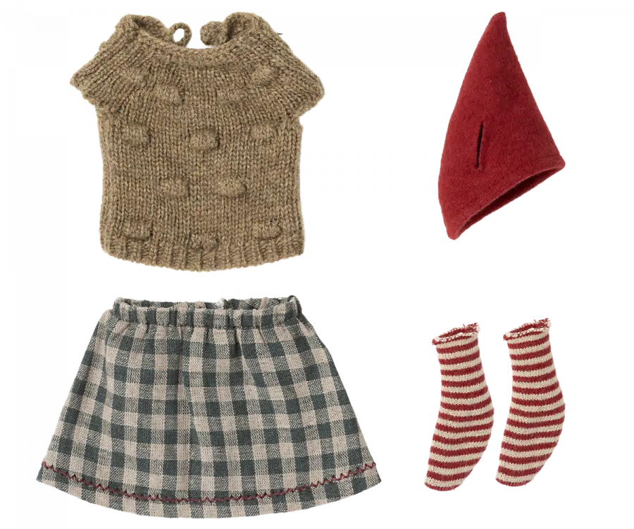 Maileg - Christmas Clothes Medium Mouse Girl