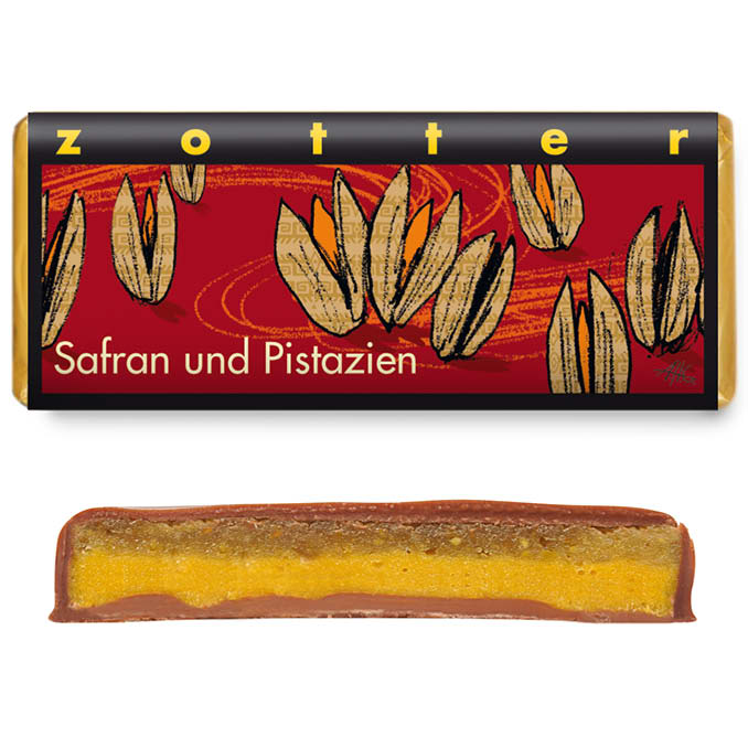 Zotter - Saffron and Pistachios 70g