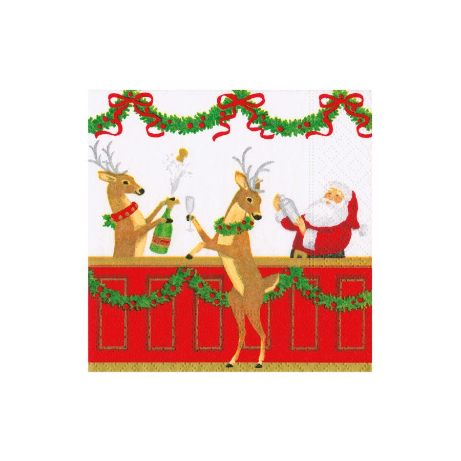 Caspari - Santa'S Bar, 25 x 25 cm