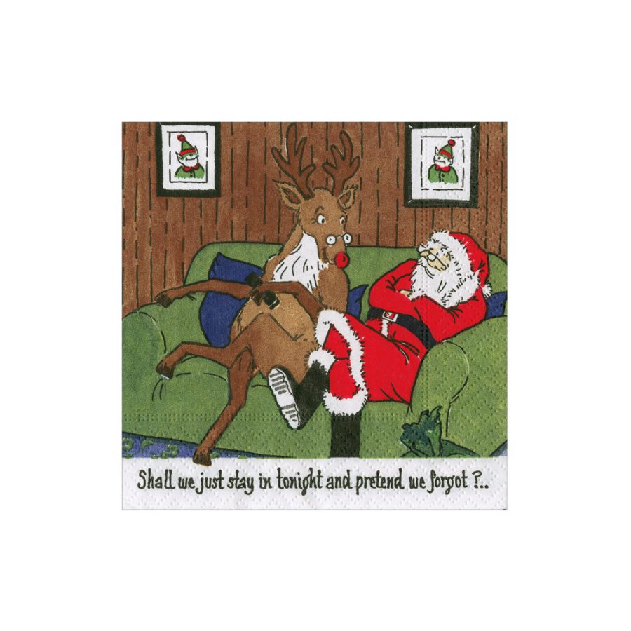 Caspari - Santa At Home, 25 x 25 cm