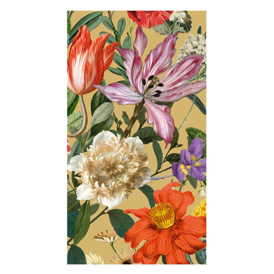 Caspari - Dutch Floral Gold, 33 x 40 cm