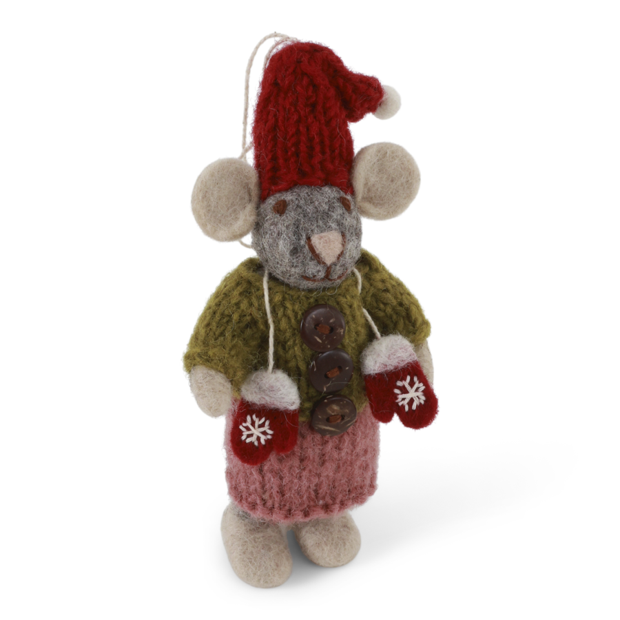 Gry & Sit - Small Grey Girly Mouse Mittens