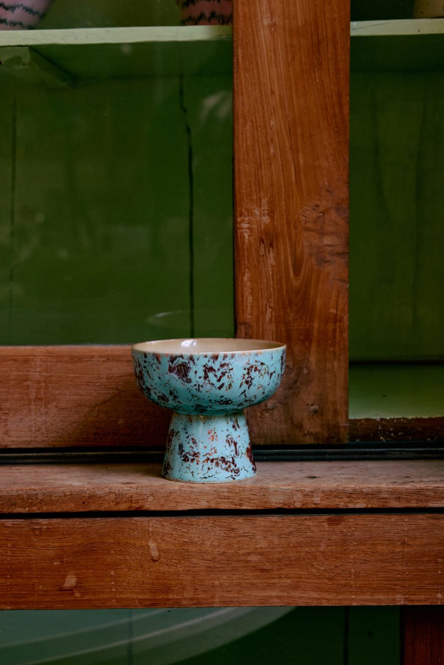 HKLIVING - 70s Ceramics Tapasskål på fot S, Patina - Bild 2