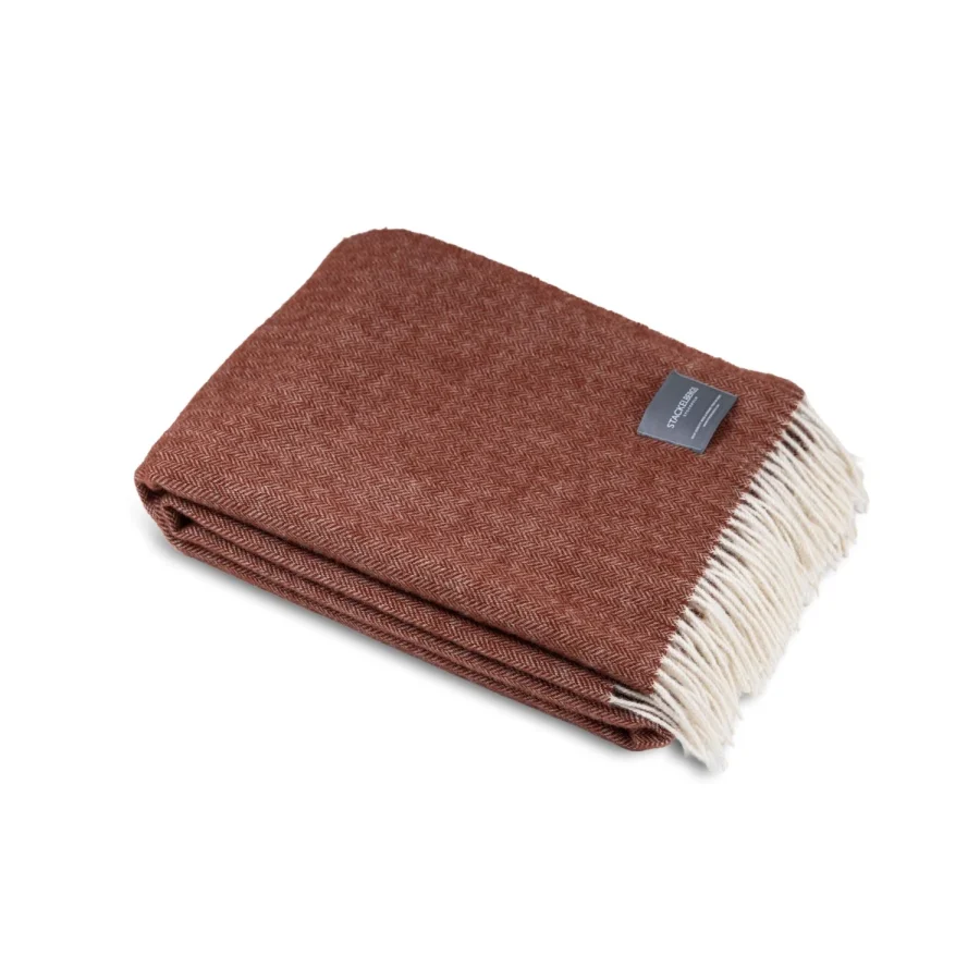 Stackelbergs - Pläd Fishbone Brick & Off-white