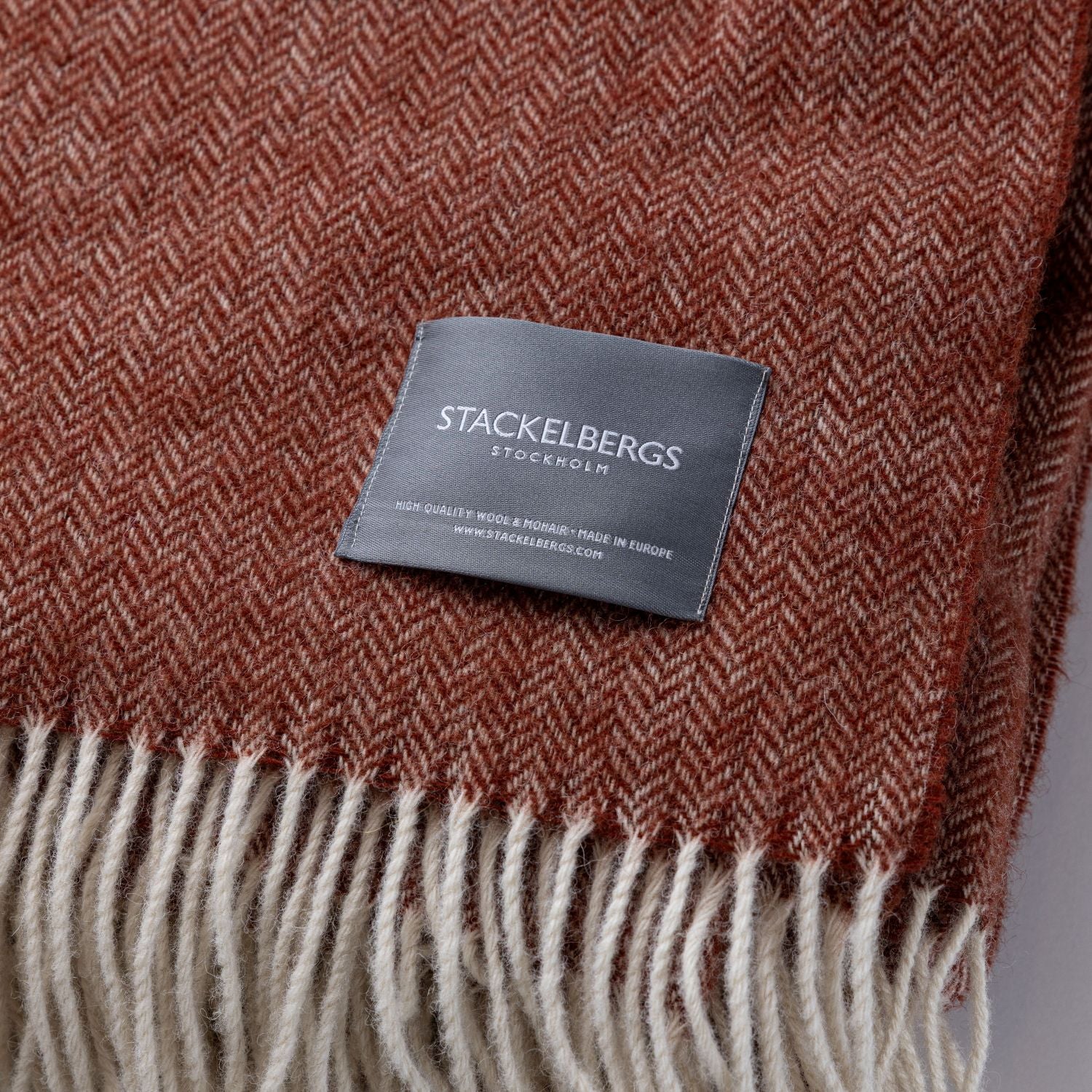 Stackelbergs - Pläd Fishbone Brick & Off-white - Bild 2