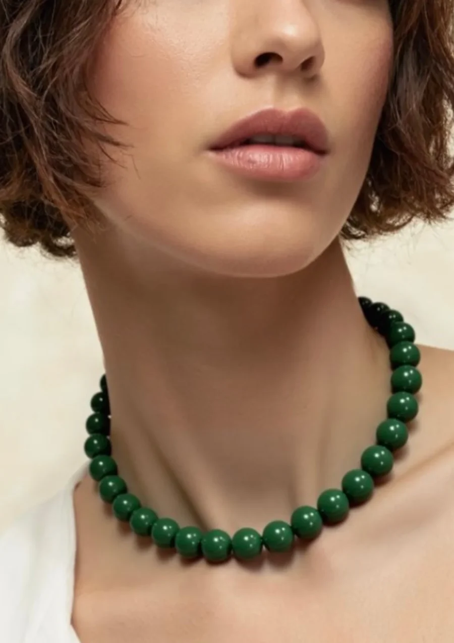 Soï - Halsband Faro, Green Jade 12mm - Bild 2