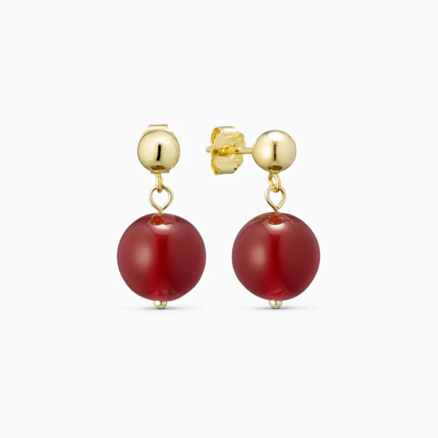 Soï - Örhängen Nora, Passion Red Jade