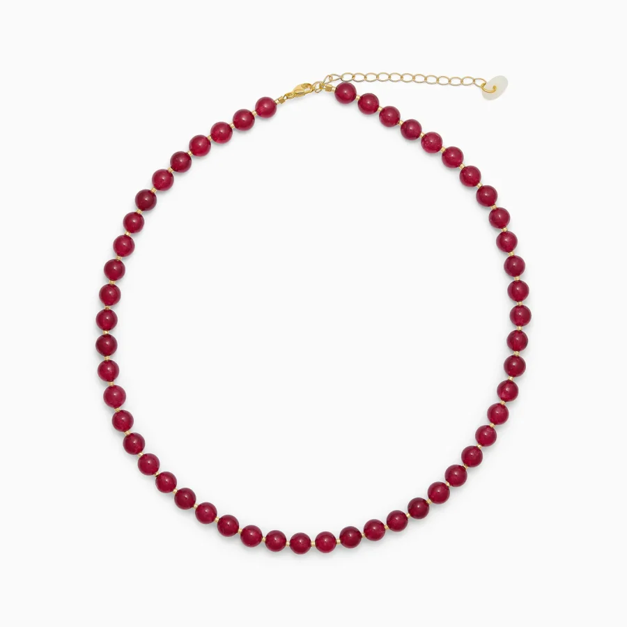Soï - Halsband Passion, Red Jade 6mm