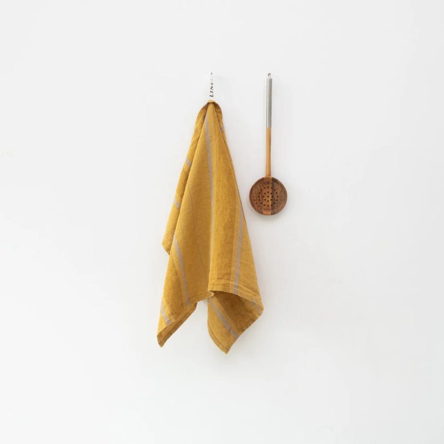 Linen Tales – Kökshandduk 45×65 cm Bronze Stripes