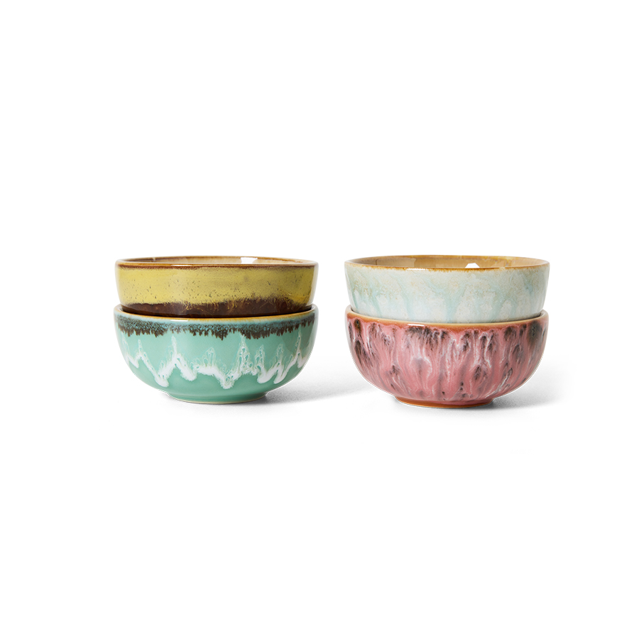 HKLIVING - 70s Ceramics XS bowls 4-pack, Modernist