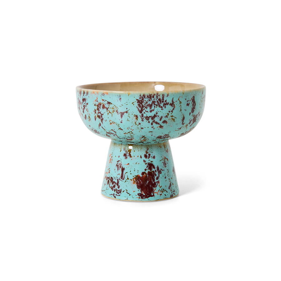 HKLIVING - 70s Ceramics Tapasskål på fot S, Patina