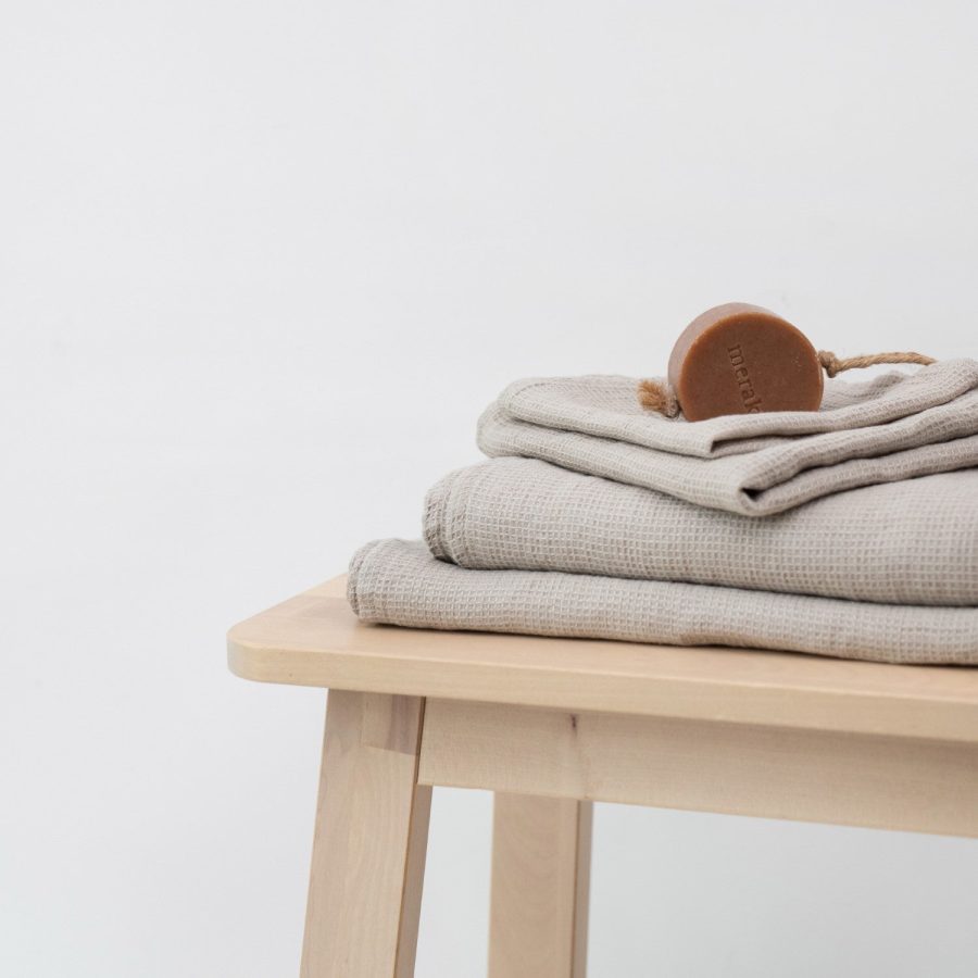 Linen Tales – Handduk Våffla 75×125 cm Natural