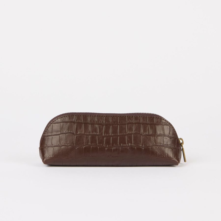 O My Bag - Pencil Case Large Chocolate Croco