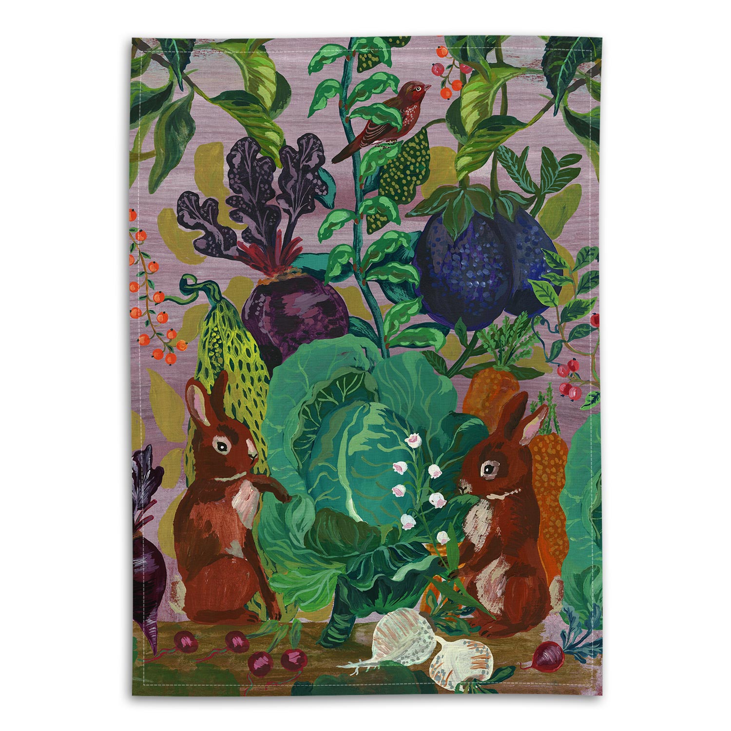 Avenida Home - Kökshandduk Rabbits In Cabbage Patch 50 x 70