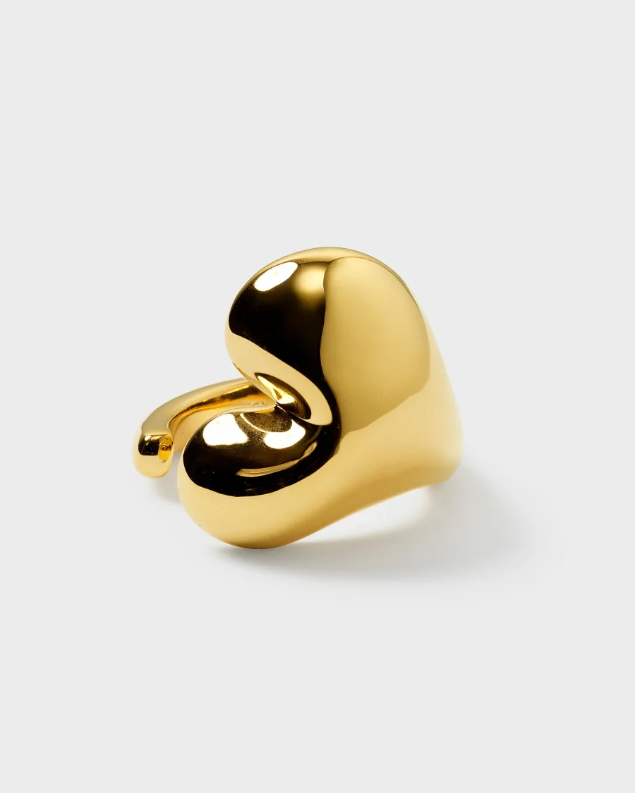Syster P - Bolded Heart Ring Guld - Bild 3