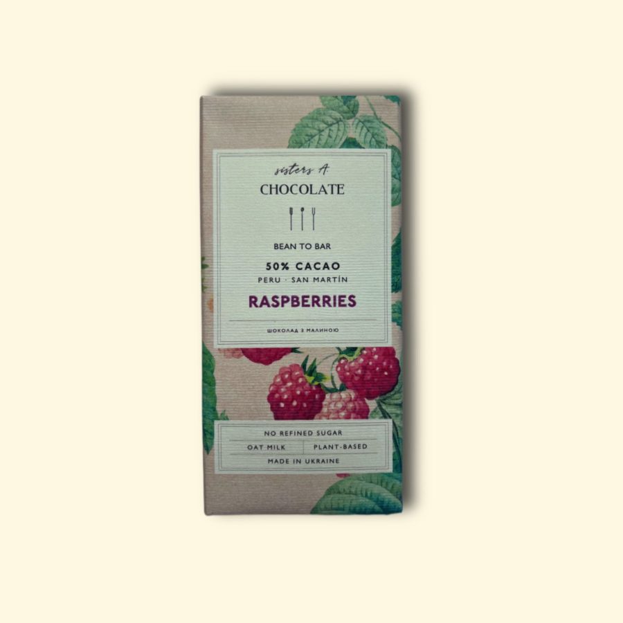 Sisters A Chocolate - Mjölkchoklad 50% Hallon Vegansk