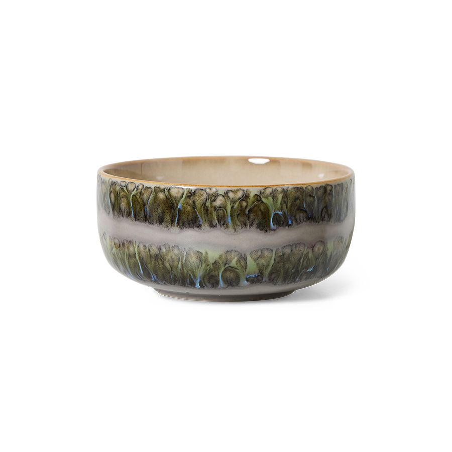 HKLIVING – 70s Ceramics Dessert Bowl, Fern