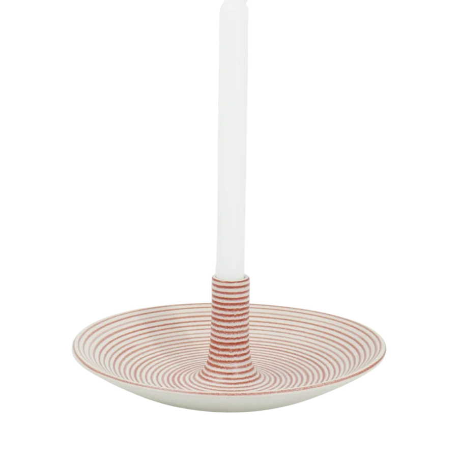 Paradisverkstaden - Ljusfat Stort Linje Vit/Faluröd