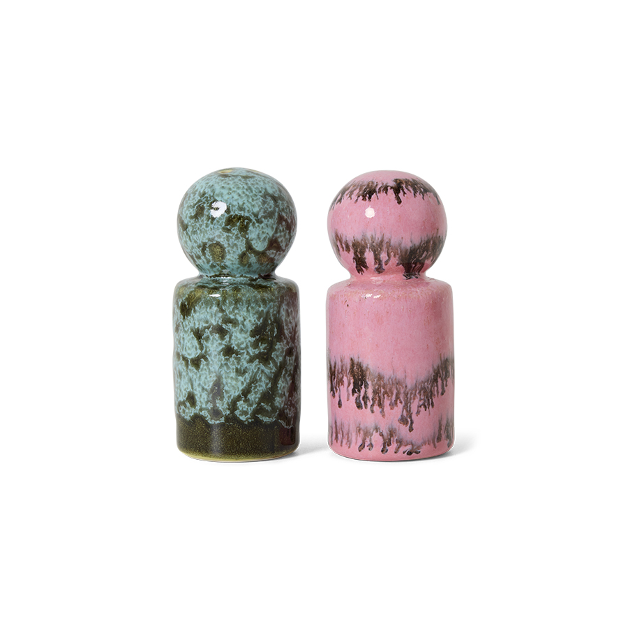 HKLIVING - 70s ceramics Salt & Pepper Baroque