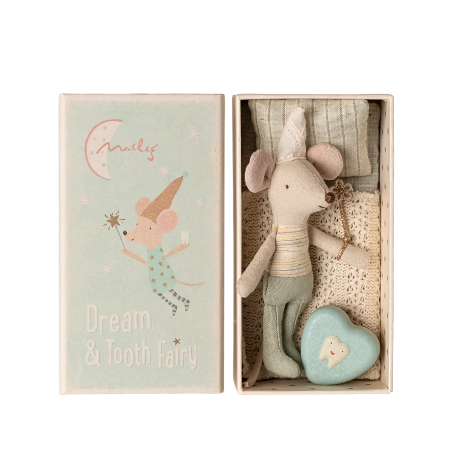 Maileg - Tooth fairy mouse Little brother in matchbox