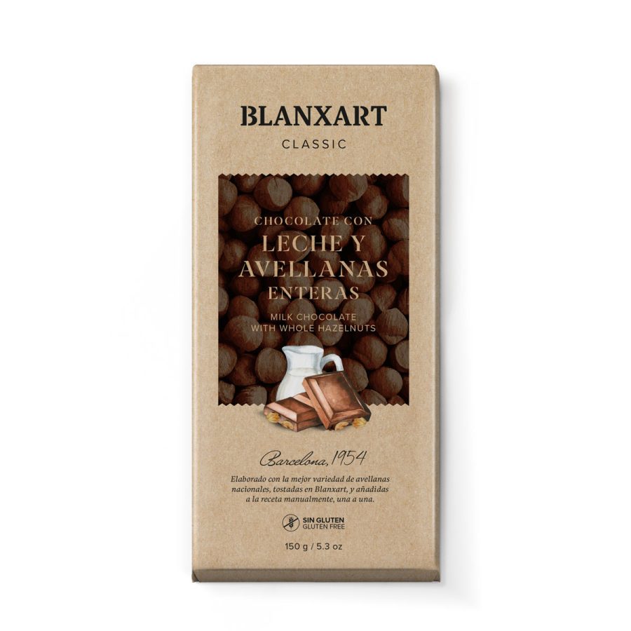 Blanxart - Mjölkchoklad Ghana 43% med Hasselnötter 150g
