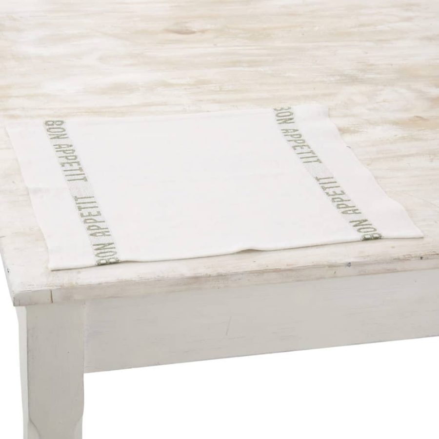 Charvet Éditions - Bordstablett/Gästhandduk Bon Appetit Vit/Khaki