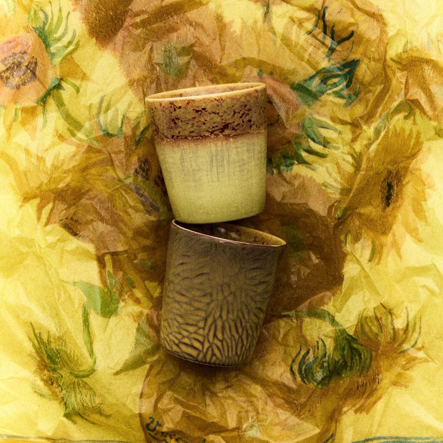 HKLIVING - 70s Ceramics Van Gogh Sunflowers Muggar 2-pack