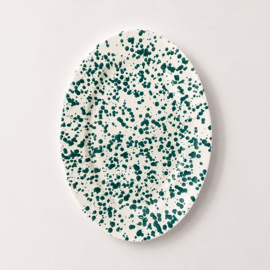 Benegiamo - Serveringsfat Ovalt 38cm Spruzzi Verde