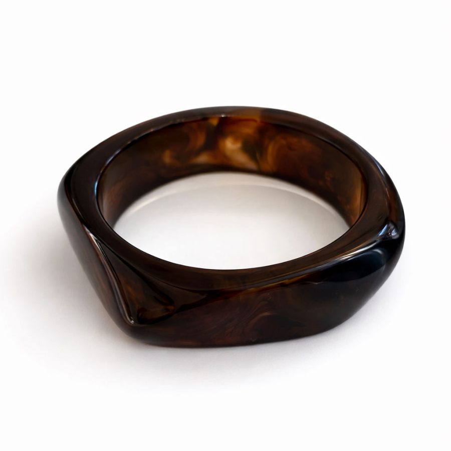 Square Bangle Dark Brown