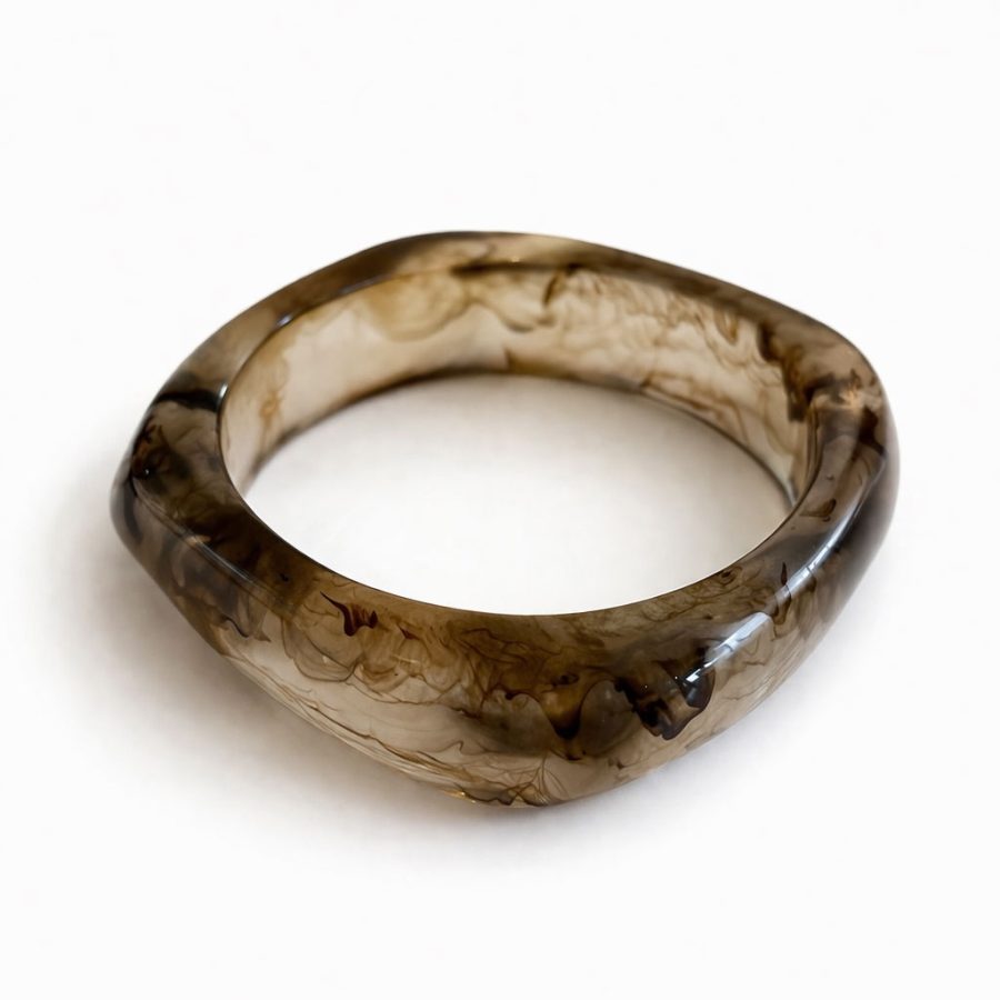 Square Bangle Khaki Marble