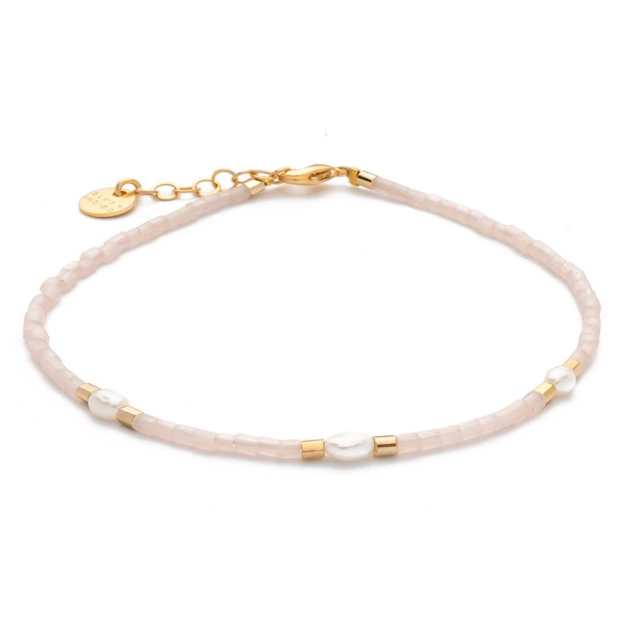 Blush Indigo - Armband Isola Capri Blush Rose 3 Sötvattenspärlor