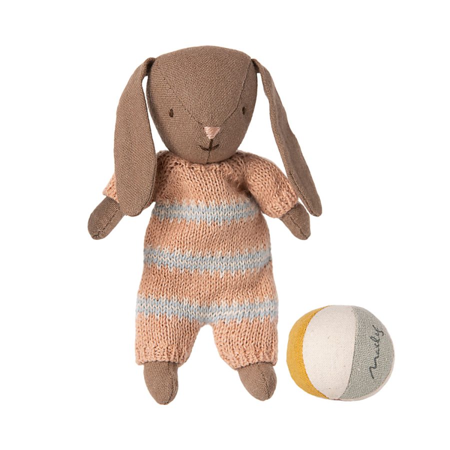 Maileg - Bunny set, Micro - Brown - Dusty rose