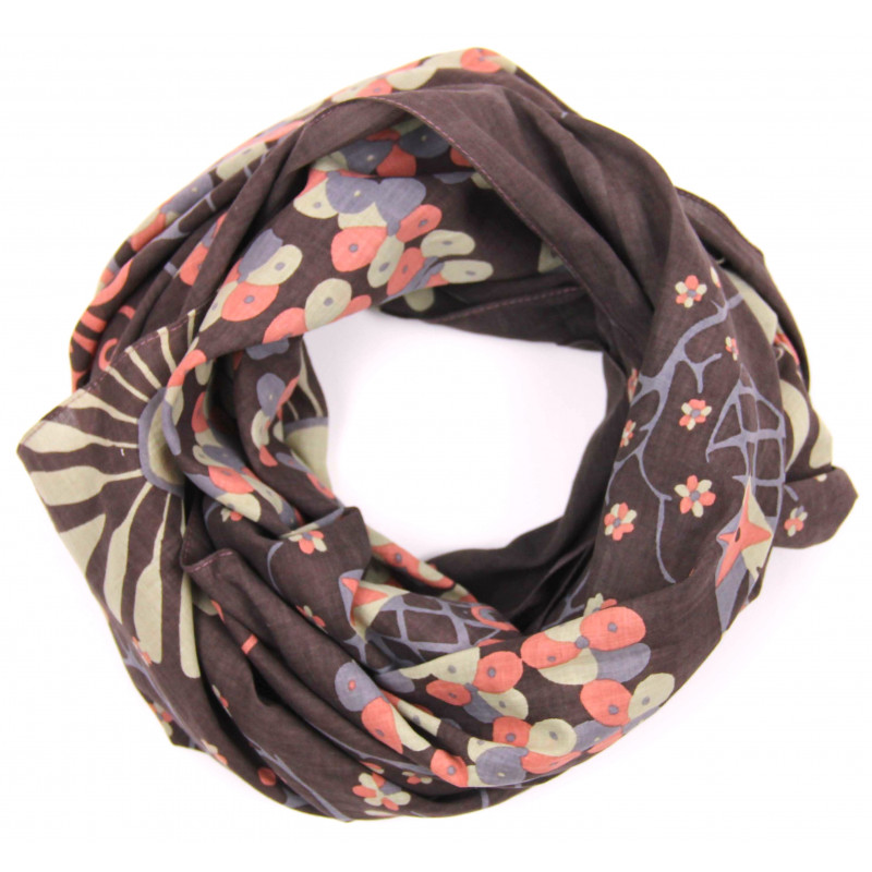 Les Belles Vagabondes - Bomullsscarf Mariko Marron