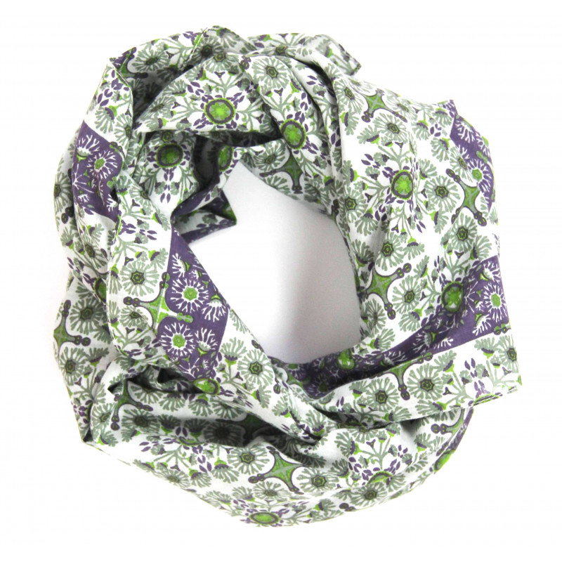 Les Belles Vagabondes - Bomullsscarf Tanger Prune Purple