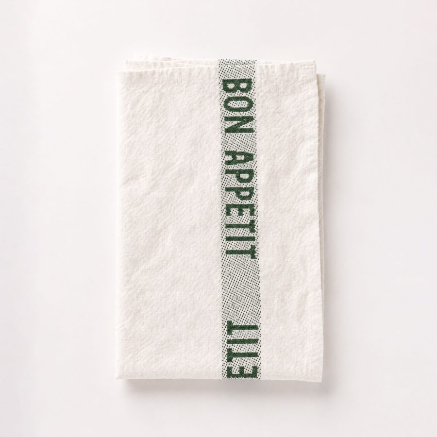 Charvet Éditions - Kökshandduk Bon Appétit Vit/Khaki
