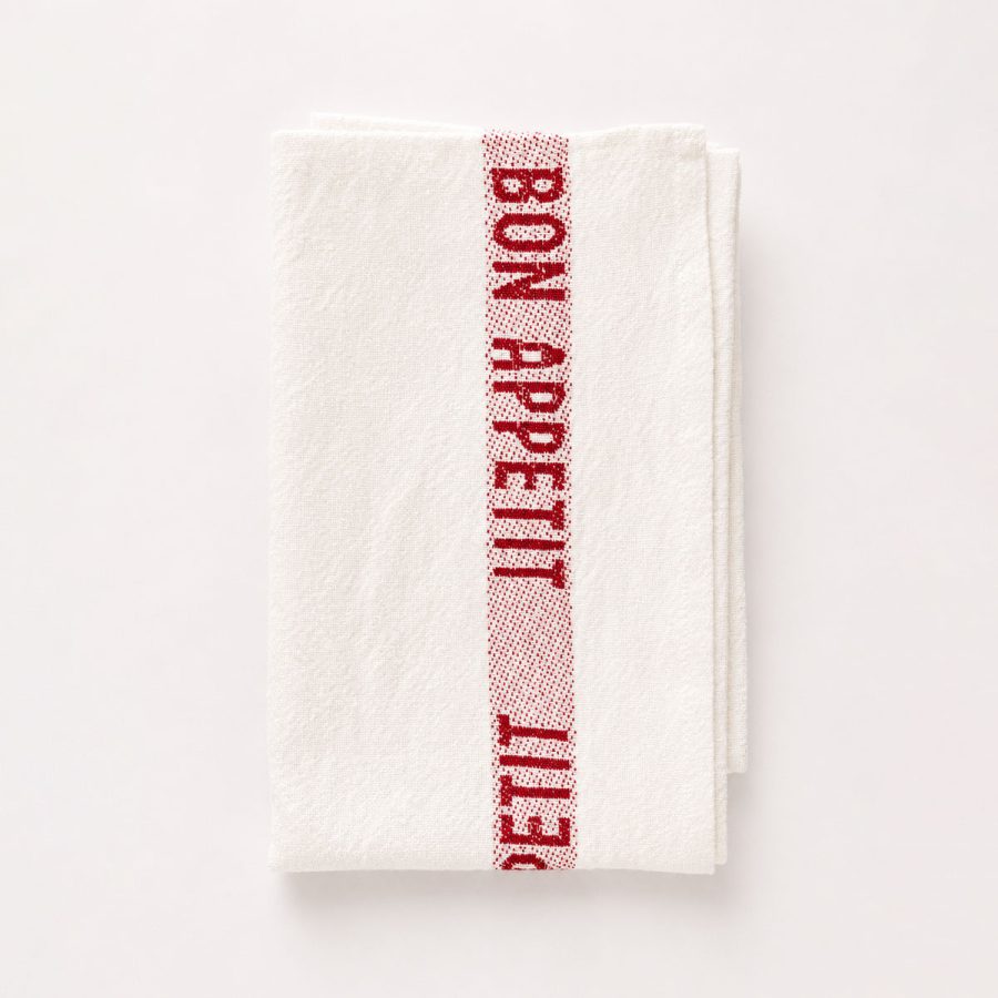 Charvet Éditions - Kökshandduk Bon Appétit Vit/Röd