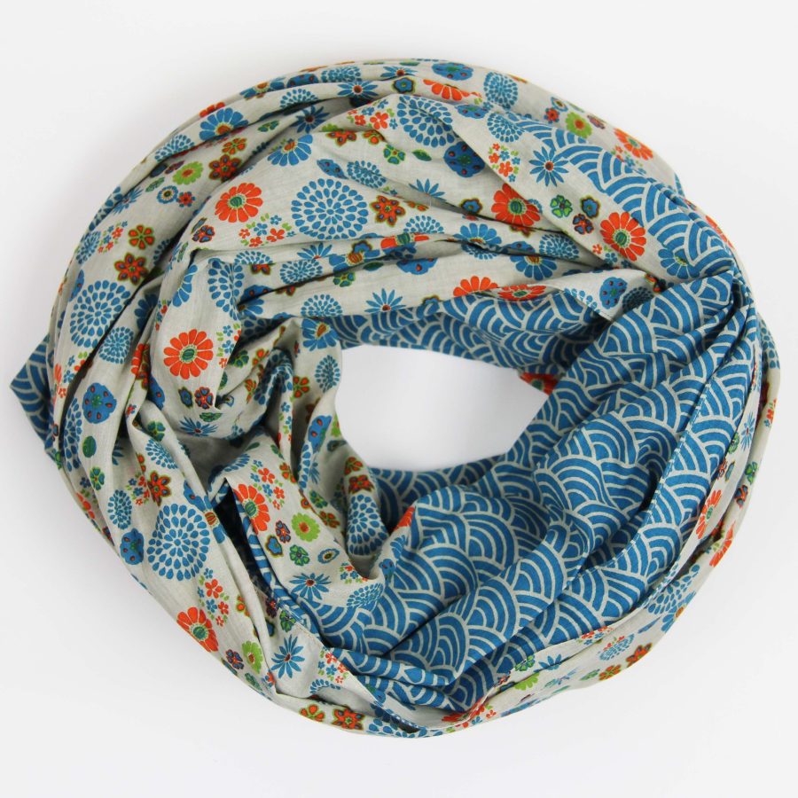 Les Belles Vagabondes - Bomullsscarf Foulard Kohana Bleu