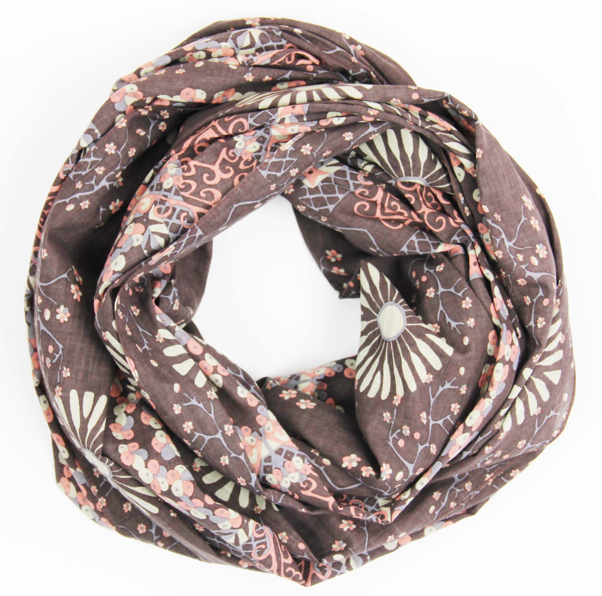 Les Belles Vagabondes - Bomullsscarf Foulard Ryoko Marron