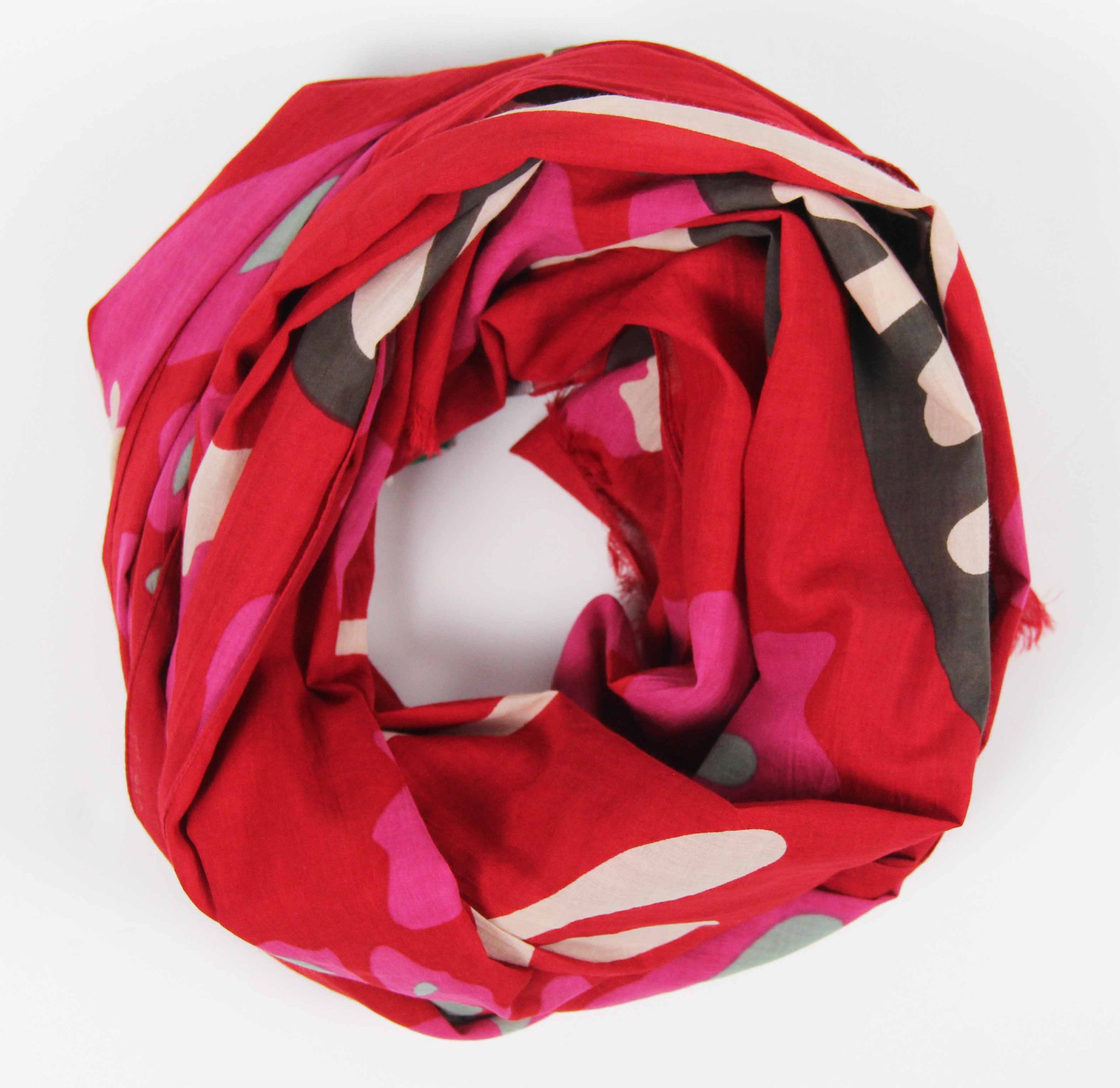 Les Belles Vagabondes - Bomullsscarf Foulard Equateur Rouge