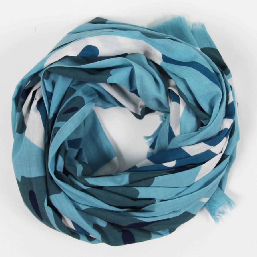Les Belles Vagabondes - Bomullsscarf Foulard Equateur Bleu