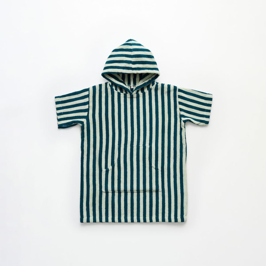 Bongusta - Kids Poncho Naram Sea Foam & Deep Teal 2-4 år