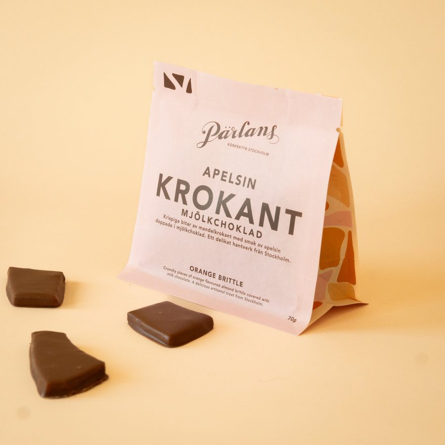 Pärlans - Krokant Apelsin Mjölkchoklad 70 gram