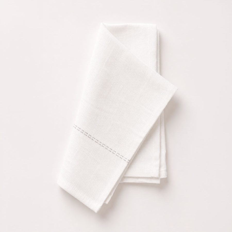 Charvet Éditions - Linneservett Rythmo 45x45cm Vit
