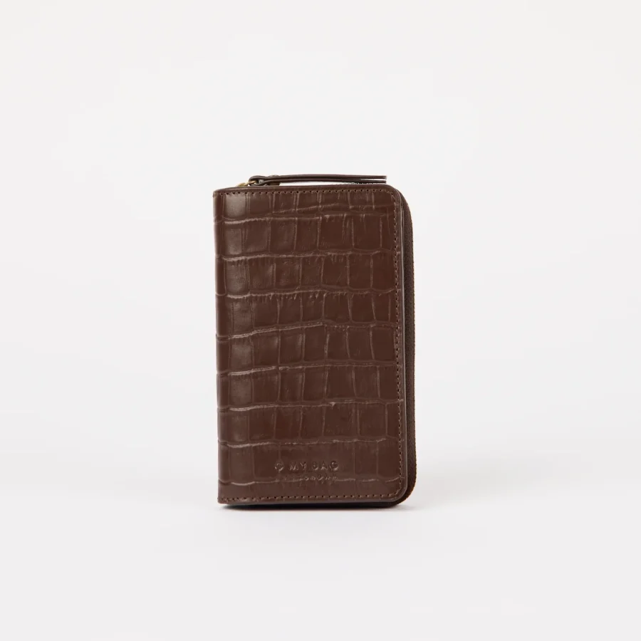 O My Bag - Plånbok Jett Croco Leather Chocolate