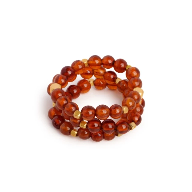 IBU Jewels - Ring Stone Dot XL Brown Garnet RAA27