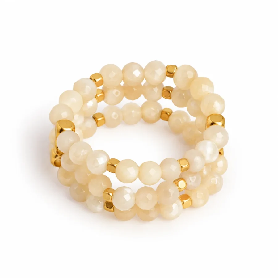 IBU Jewels - Ring Stone Dot XL Mother of Pearl RAA29