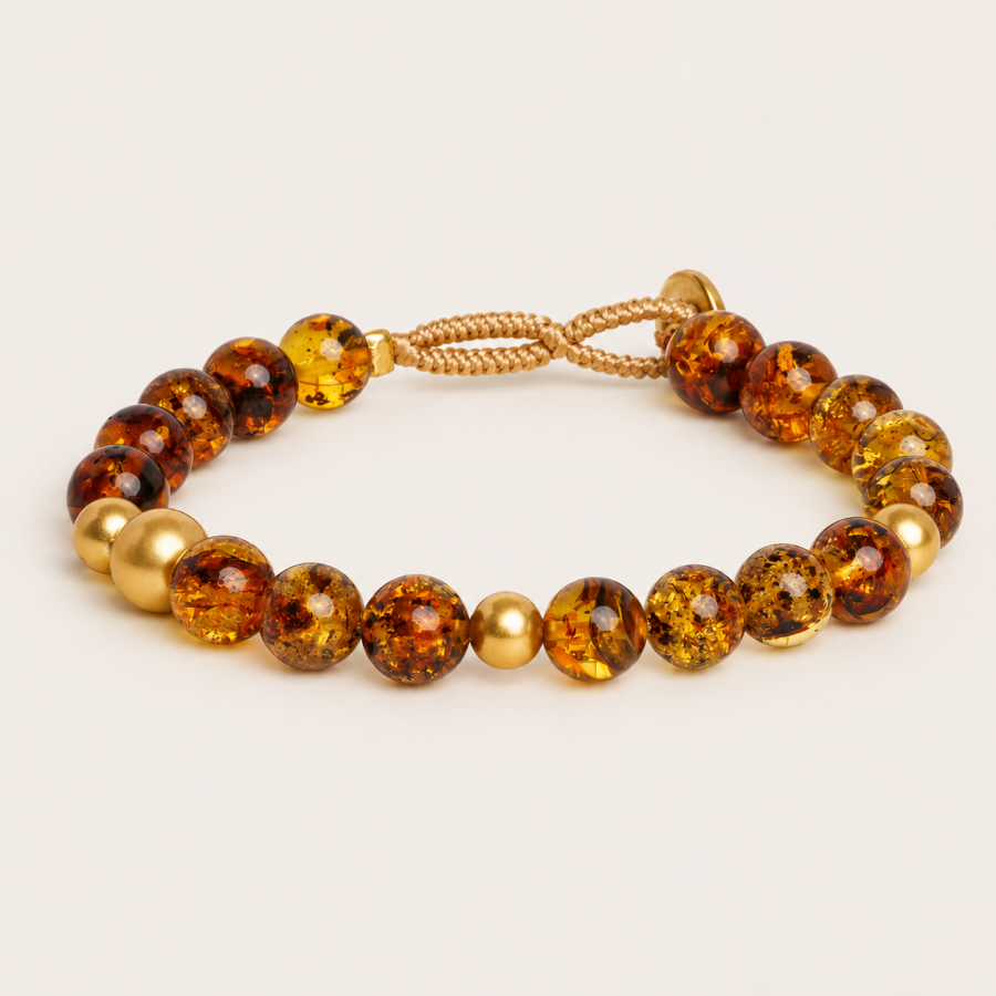 IBU Jewels - Armband Big Bo Amber BOB33