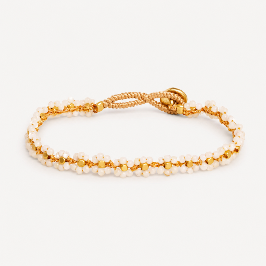 IBU Jewels - Armband Lulu Stone Flowers Mother of Pearl AI29
