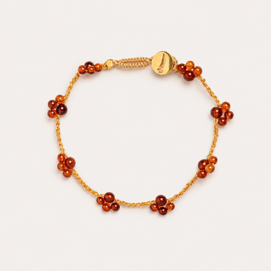 IBU Jewels - Armband Pippy Paw Brown Garnet AR27
