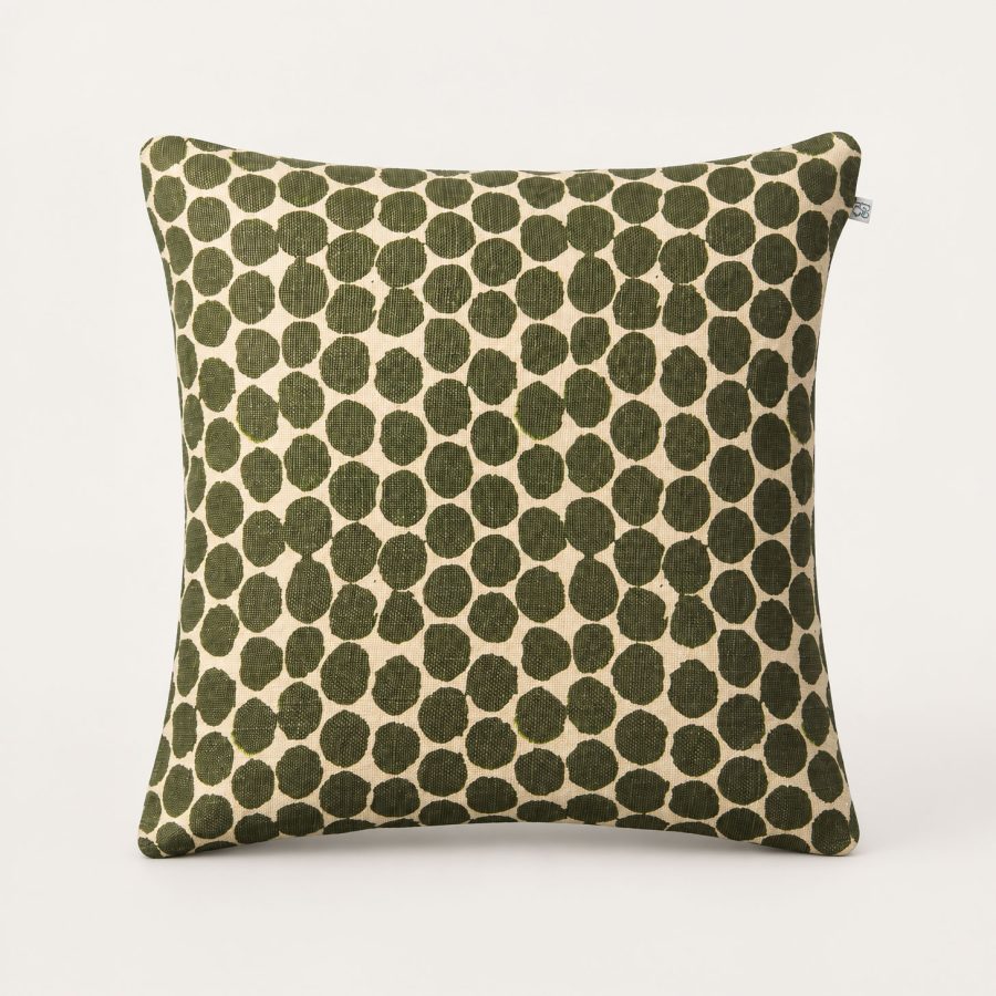Chhatwal & Jonsson – Kuddfodral Dot Ari Light Beige/Cactus Green 50x50 cm